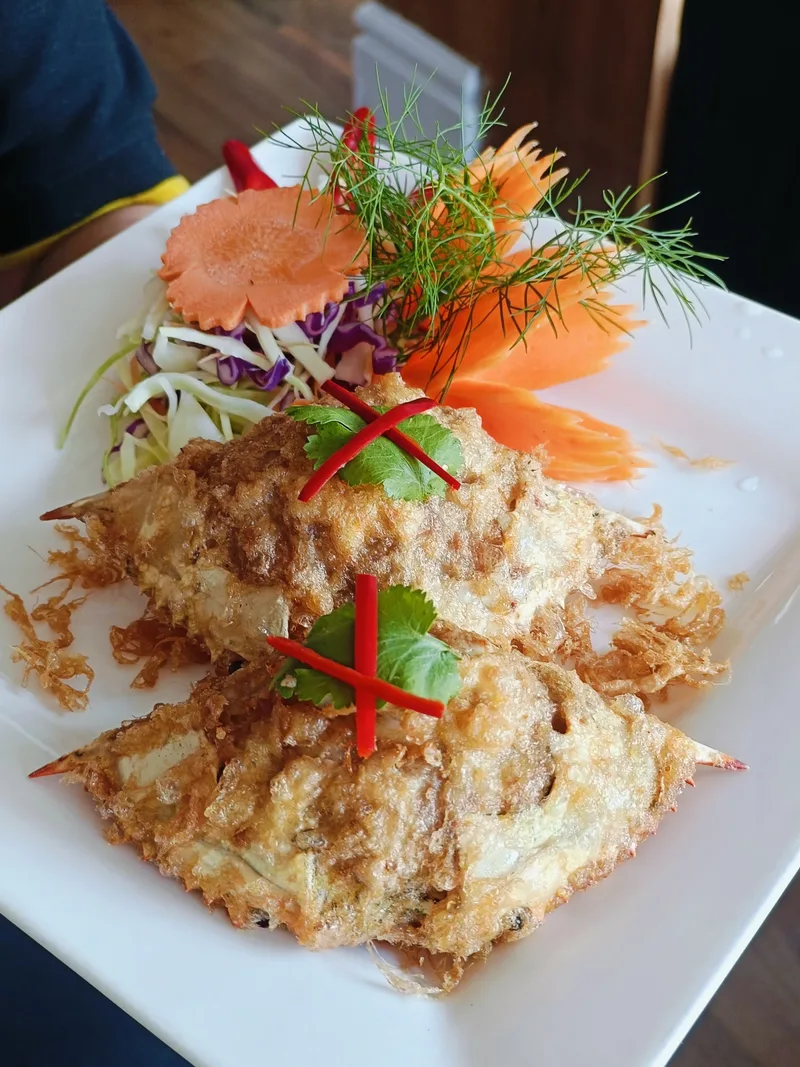 A plate from the Chokdee kitchen with carefully arranged garnish